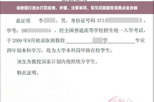 阜新银行流水打印指南，步骤、注意事项、常见问题解答及网点全攻略