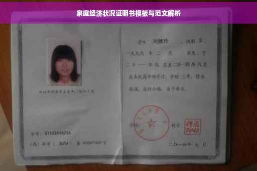 家庭经济状况证明书模板与范文解析