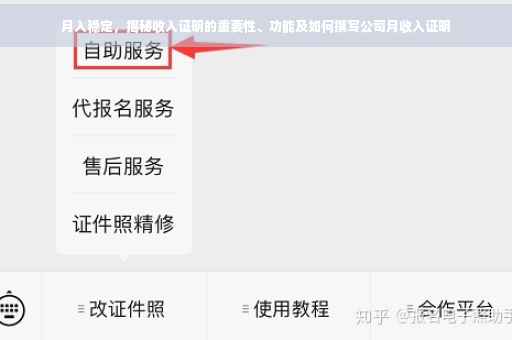 月入稳定，揭秘收入证明的重要性、功能及如何撰写公司月收入证明