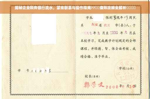 揭秘企业税务银行流水，紧密联系与操作指南??​​查账攻略全解析​​​​