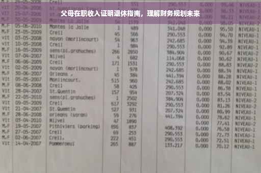 父母在职收入证明退休指南，理解财务规划未来