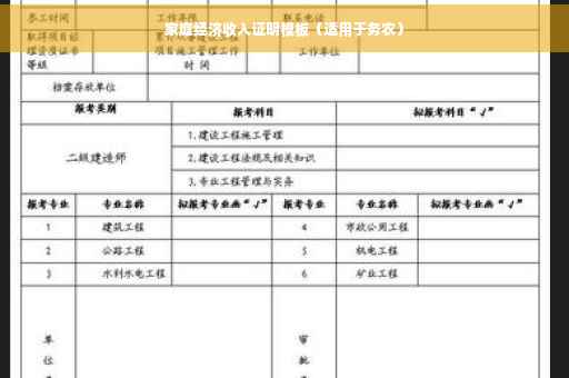 家庭经济收入证明模板（适用于务农）