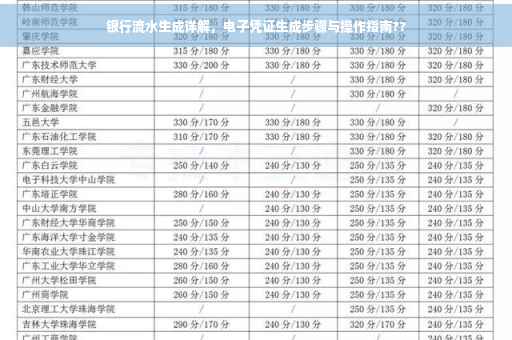 银行流水生成详解，电子凭证生成步骤与操作指南??