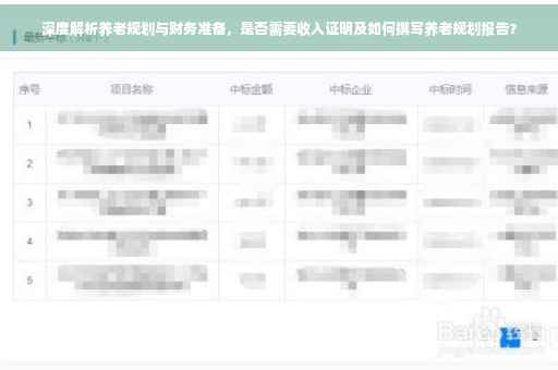 深度解析养老规划与财务准备，是否需要收入证明及如何撰写养老规划报告？
