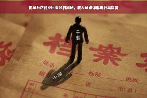揭秘万达商业巨头盈利奥秘，收入证明详解与开具指南