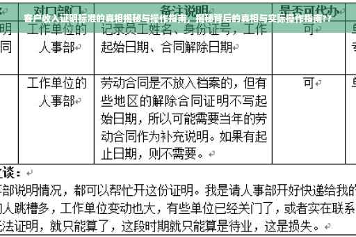 客户收入证明标准的真相揭秘与操作指南，揭秘背后的真相与实际操作指南??