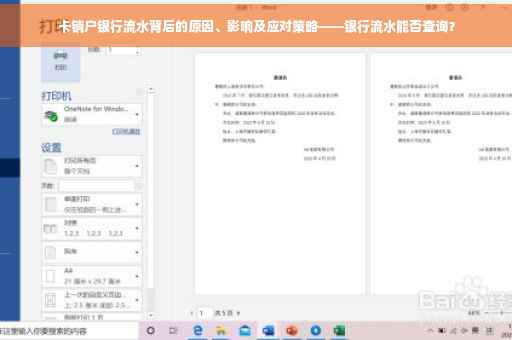 卡销户银行流水背后的原因、影响及应对策略——银行流水能否查询？