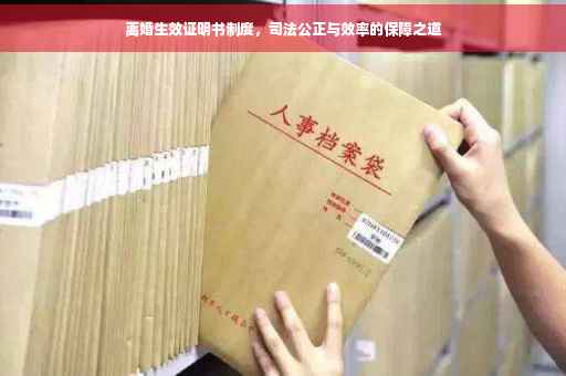 离婚生效证明书制度，司法公正与效率的保障之道