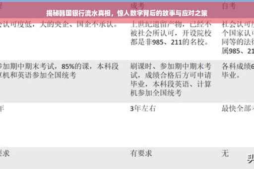 揭秘韩国银行流水真相，惊人数字背后的故事与应对之策