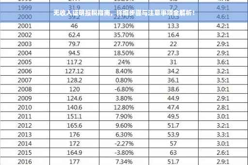 无收入证明报税指南，详细步骤与注意事项全解析！
