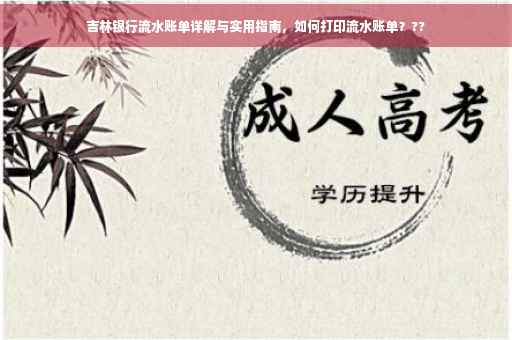 吉林银行流水账单详解与实用指南，如何打印流水账单？??
