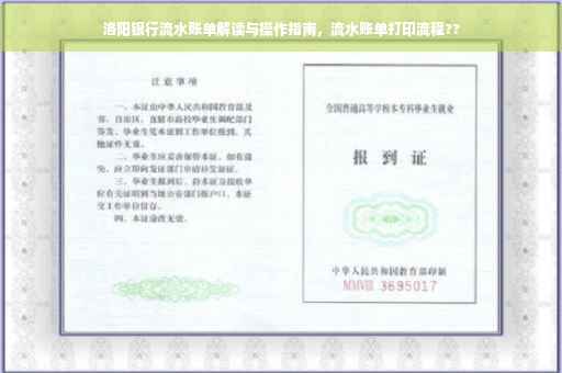 洛阳银行流水账单解读与操作指南，流水账单打印流程??