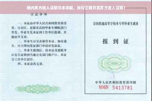 婚内男方收入证明范本详解，如何正确开具男方收入证明？
