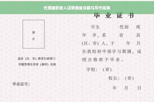 代理兼职收入证明模板详解与写作指南