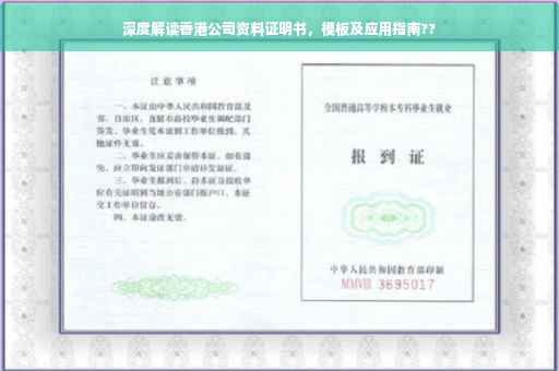 深度解读香港公司资料证明书，模板及应用指南??