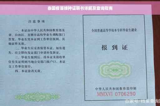 泰国疫苗接种证明书详解及查询指南