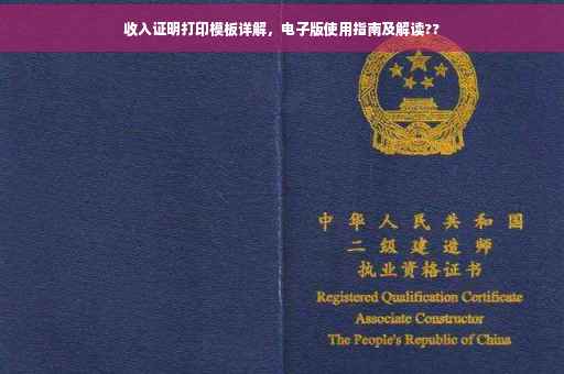 收入证明打印模板详解，电子版使用指南及解读??