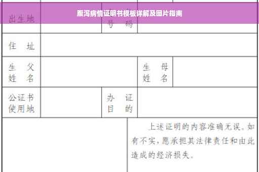 腹泻病情证明书模板详解及图片指南