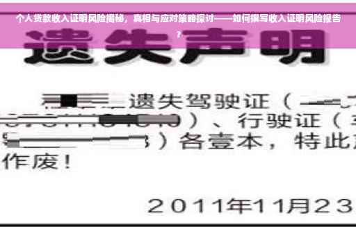 个人贷款收入证明风险揭秘，真相与应对策略探讨——如何撰写收入证明风险报告？
