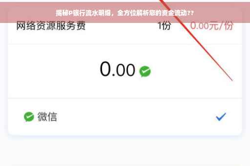 揭秘P银行流水明细，全方位解析您的资金流动??