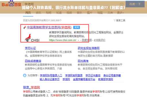 揭秘个人财务真相，银行流水账单详解与盖章要点??（附解读）