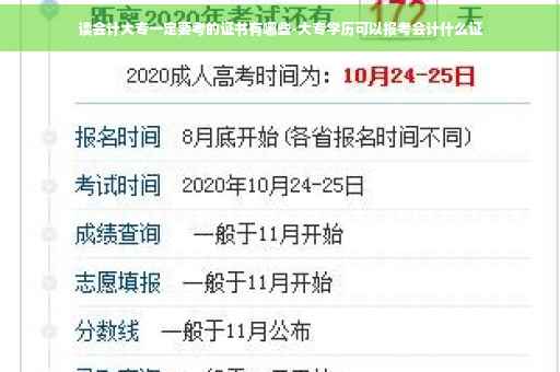 读会计大专一定要考的证书有哪些-大专学历可以报考会计什么证
