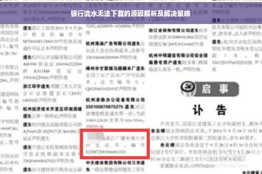 银行流水无法下载的原因解析及解决策略