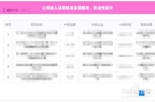 公司收入证明核实全面解析，合法性探讨