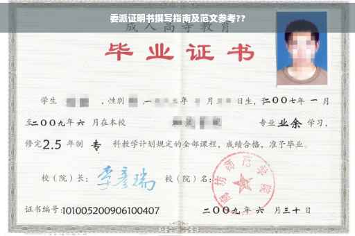 委派证明书撰写指南及范文参考??