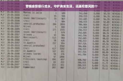警惕虚假银行流水，守护真实生活，远离犯罪风险??