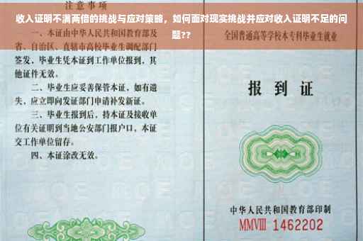 收入证明不满两倍的挑战与应对策略，如何面对现实挑战并应对收入证明不足的问题??