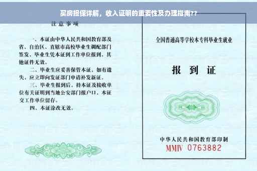 买房担保详解，收入证明的重要性及办理指南??