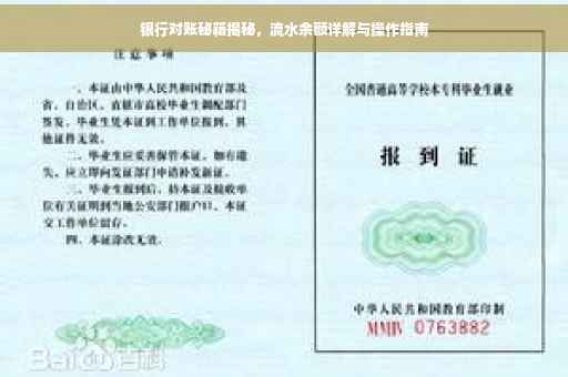 银行对账秘籍揭秘，流水余额详解与操作指南