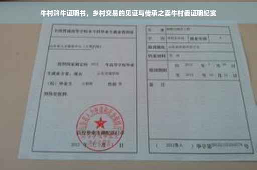 牛村购牛证明书，乡村交易的见证与传承之卖牛村委证明纪实
