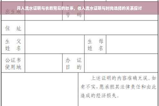 月入流水证明与衣着背后的故事，收入流水证明与时尚选择的关系探讨