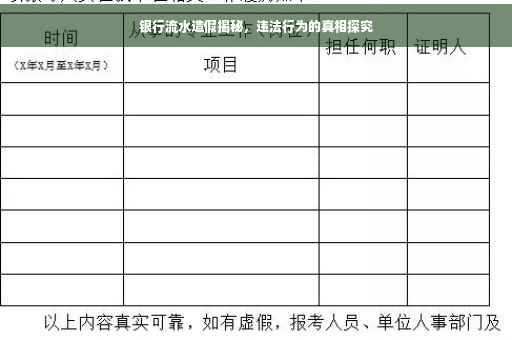 银行流水造假揭秘，违法行为的真相探究