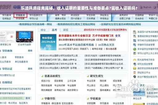 乐清购房指南揭秘，收入证明的重要性与准备要点?需收入证明吗？