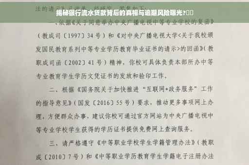 揭秘银行流水贷款背后的真相与逾期风险曝光?⚡️