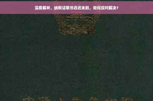 深度解析，纳税证明书迟迟未到，如何应对解决？
