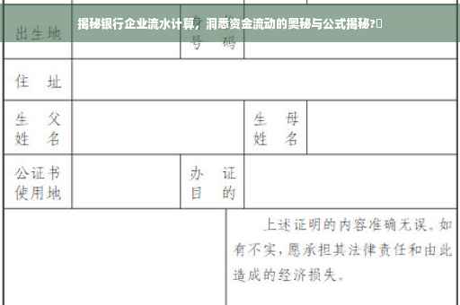 揭秘银行企业流水计算，洞悉资金流动的奥秘与公式揭秘?✨