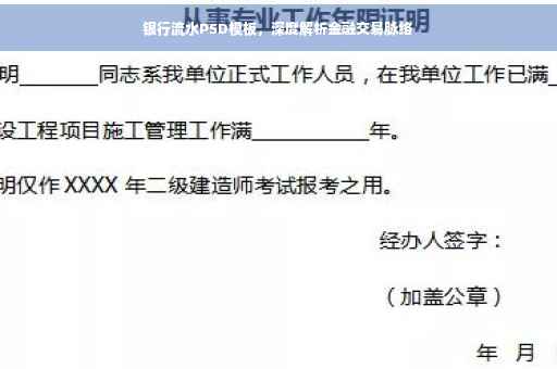 银行流水PSD模板，深度解析金融交易脉络