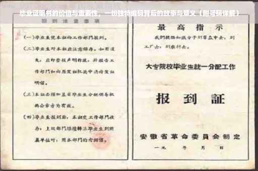 毕业证明书的价值与重要性，一份独特编码背后的故事与意义（附号码详解）