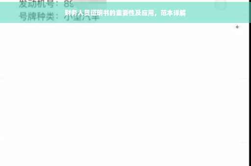 财务人员证明书的重要性及应用，范本详解