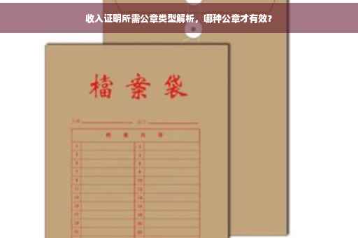 收入证明所需公章类型解析，哪种公章才有效？