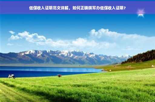 低保收入证明范文详解，如何正确撰写办低保收入证明？