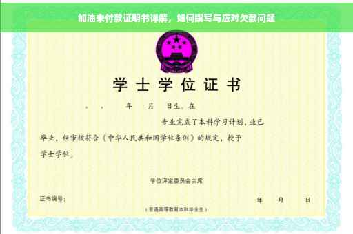 加油未付款证明书详解，如何撰写与应对欠款问题