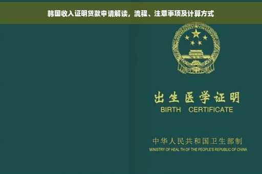 韩国收入证明贷款申请解读，流程、注意事项及计算方式