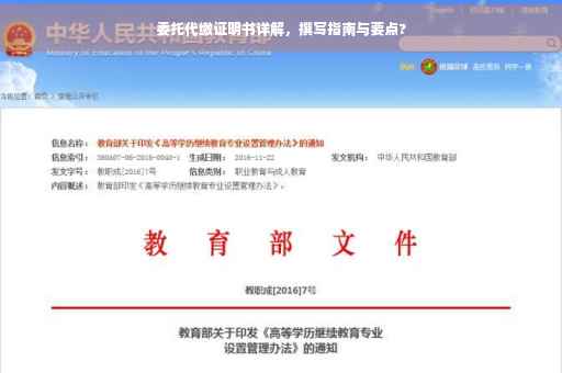 委托代缴证明书详解，撰写指南与要点?