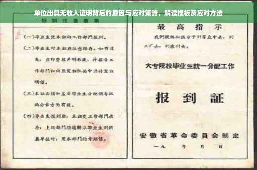 单位出具无收入证明背后的原因与应对策略，解读模板及应对方法