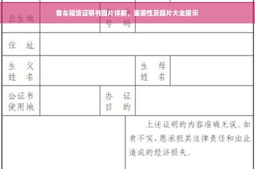 客车租赁证明书图片详解，重要性及图片大全展示